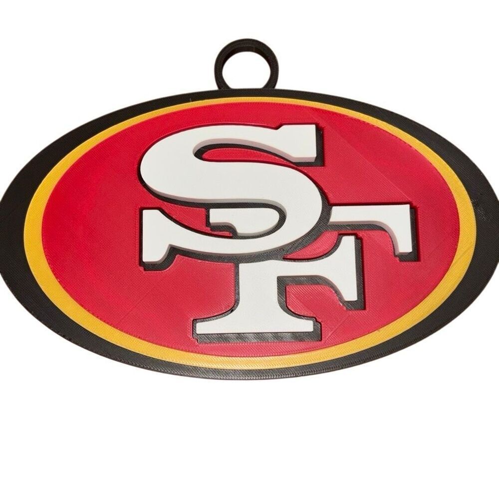San Francisco 49ers Football Inspired 3D Pendant Wall Decor – 10” Wide x 6” Tall